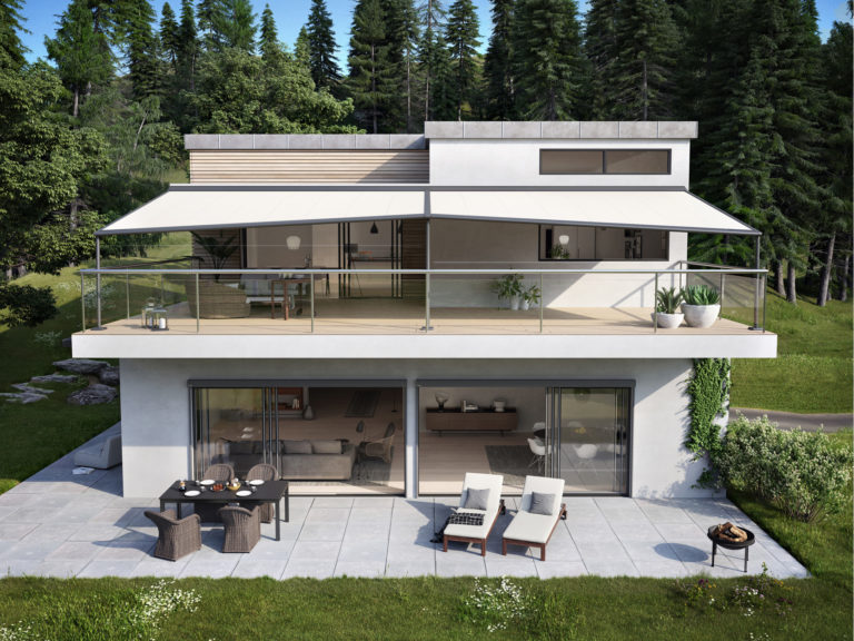 Pergola absenkbare Säulen