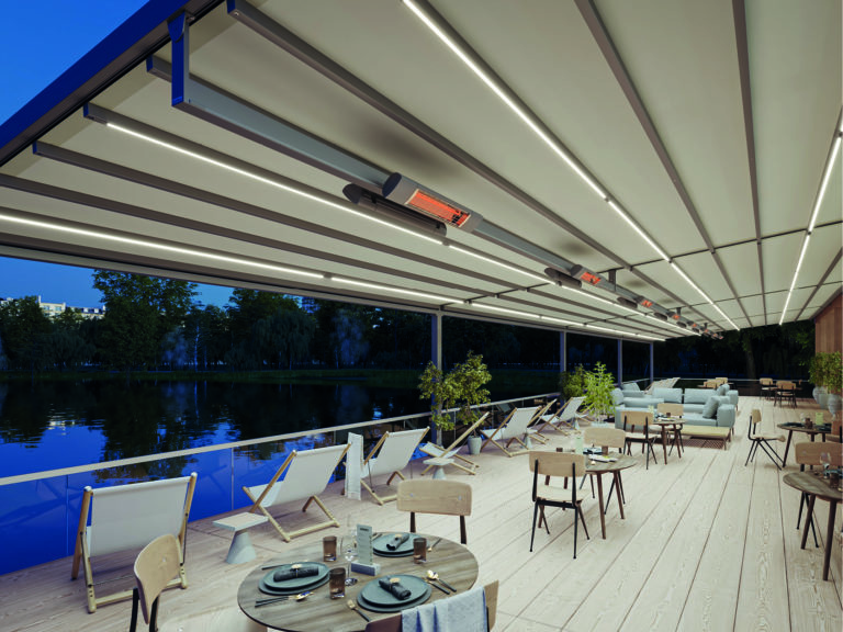 Pergola Stretch mit Wäremstrahler