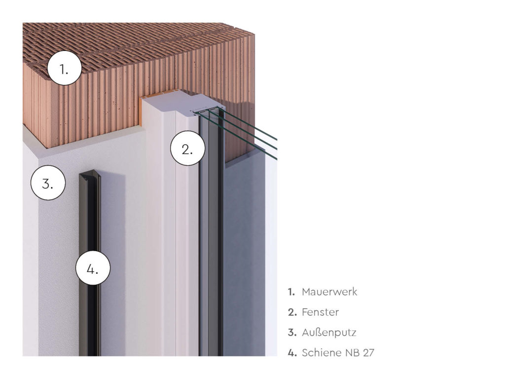 Rollladen-Führungsschiene NB27 für Rollladen