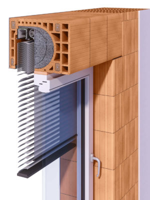 42,5er Ziegel-Rollladenkasten mit Raffstore