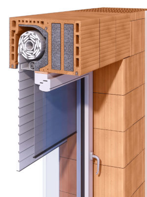 50er Ziegel-Rollladenkasten mit Rollladen