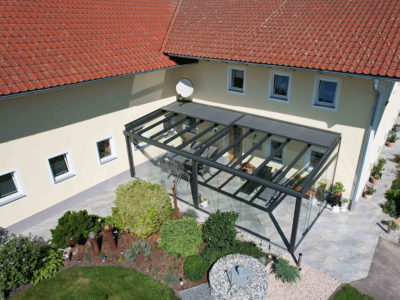 Aufglasmarkise Glasdach Referenz