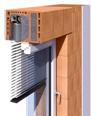 42,5er Ziegel-Rollladenkasten mit Raffstore