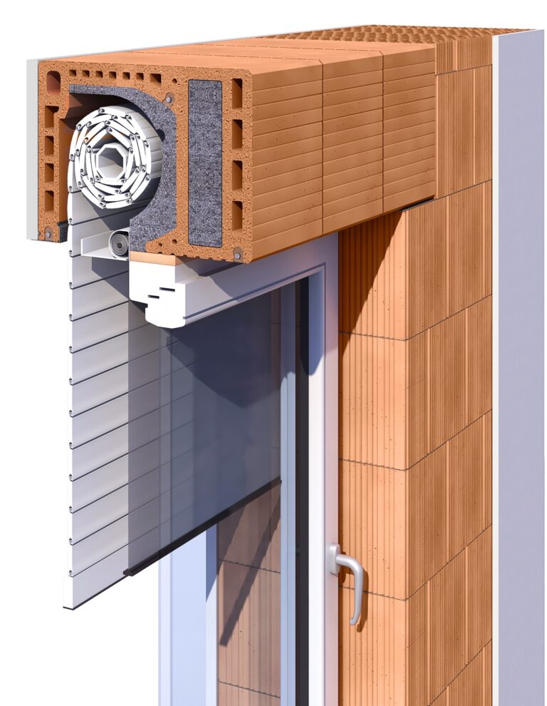 42,5er Ziegel-Rollladenkasten mit Rollladen